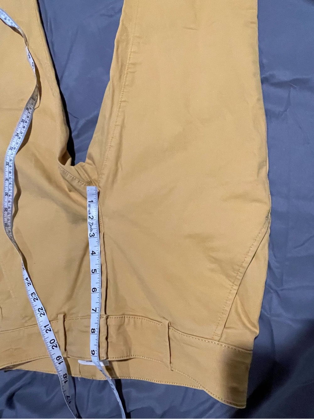 LOFT Yellow Cropped Pants with Scalloped Eyelet Hem - Picture 5 of 10